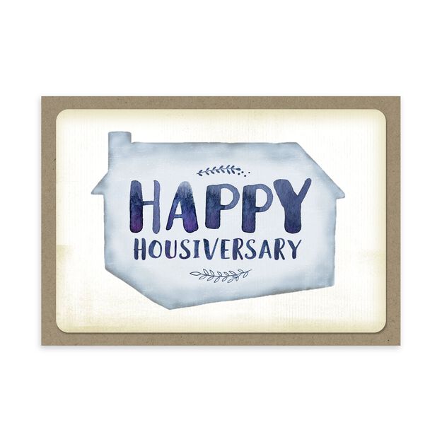 Housiversary Watercolor Home Anniversary Card