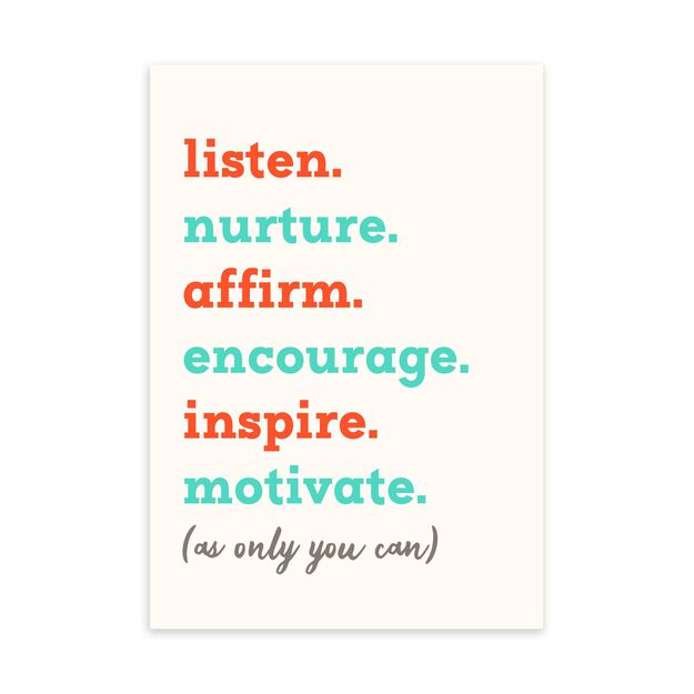 Listen, Nurture, Inspire Appreciation Card