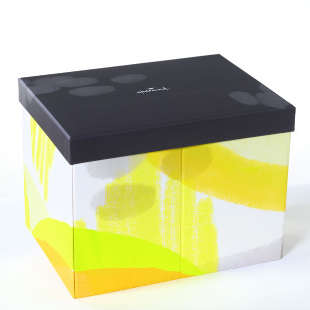 Yellow & Charcoal Card Organizer Box