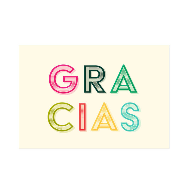 Colorful Lettering Spanish Thank You Card