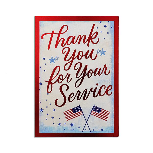 Thanks for Service Flags & Stars 4th of July Card