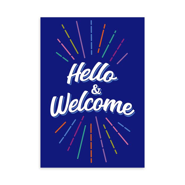 Colorful Hello & Welcome Card